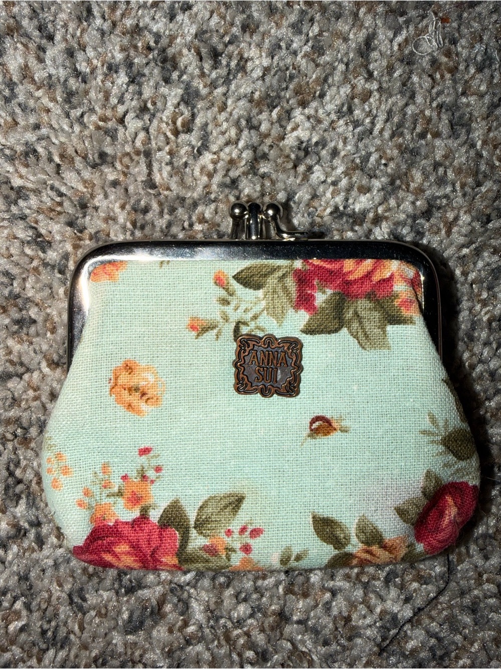 Anna Sui Mint Floral Kiss-Lock Coin Purse